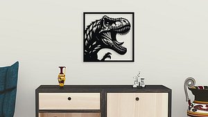 Roaring Tyrannosaurus Rex Head Wall Decor 3D Model