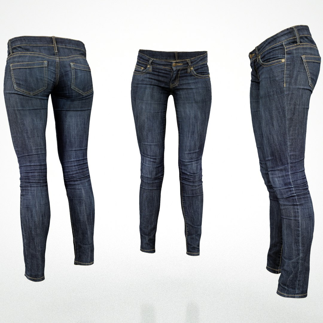 3d model jeans pants