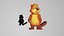Rigged and Animated Cartoon Beaver 3D model