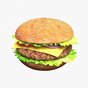 Hamburger with Cutlet and Vegetables