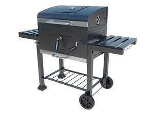 CHURRASQUEIRA AMERICANA GOURMET CARVAO BAFO GRELHAS RODAS 3D model