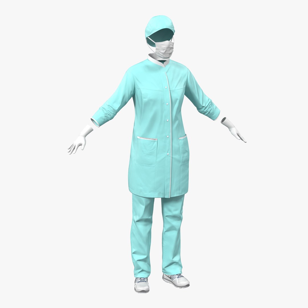 Female Surgeon Dress 3D model preview