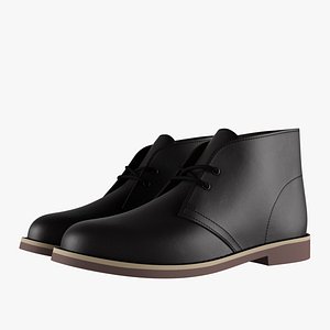3D leather chukka boots black