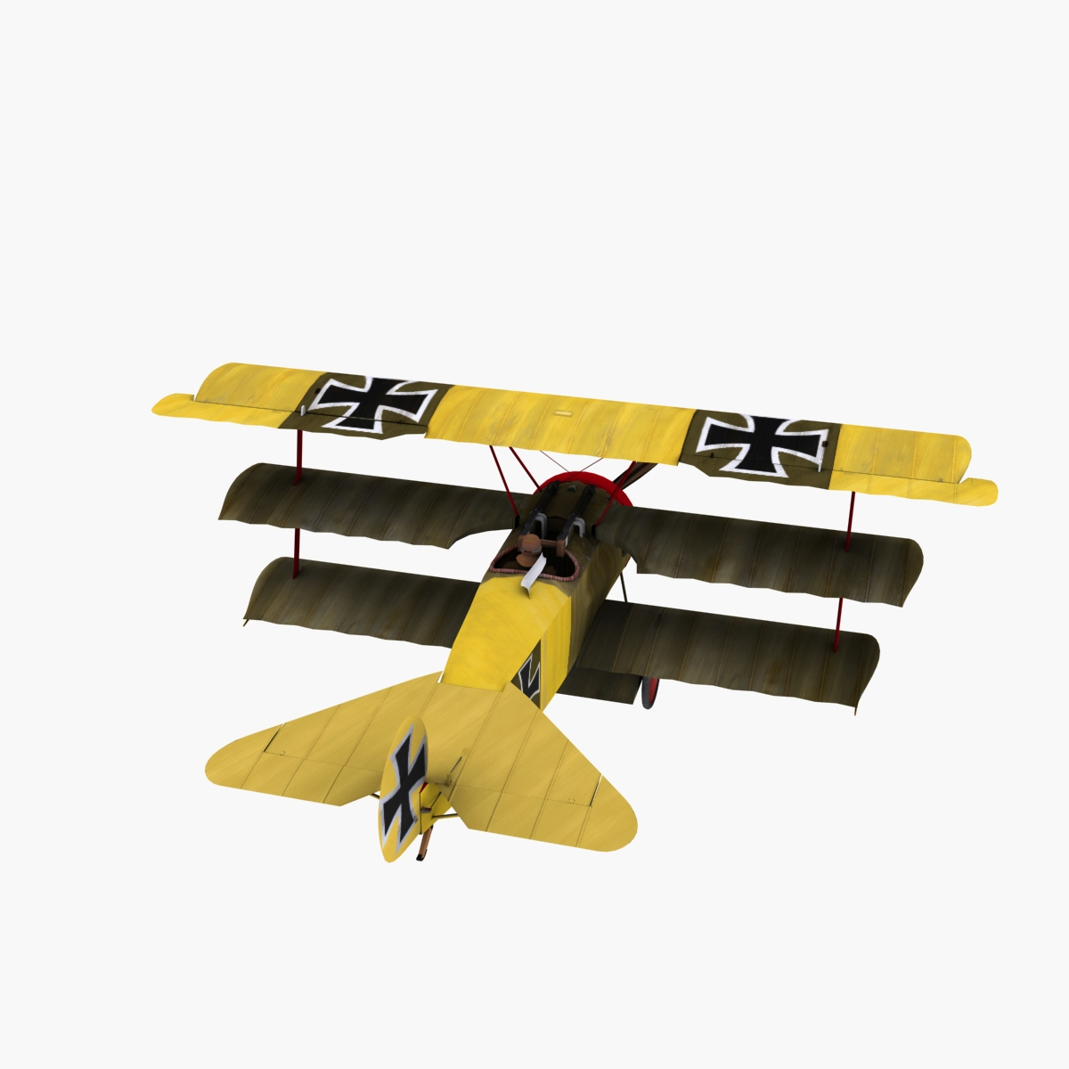 modèle 3D de Fokker Dr1 à Lothar von Richthofens Markings - TurboSquid ...