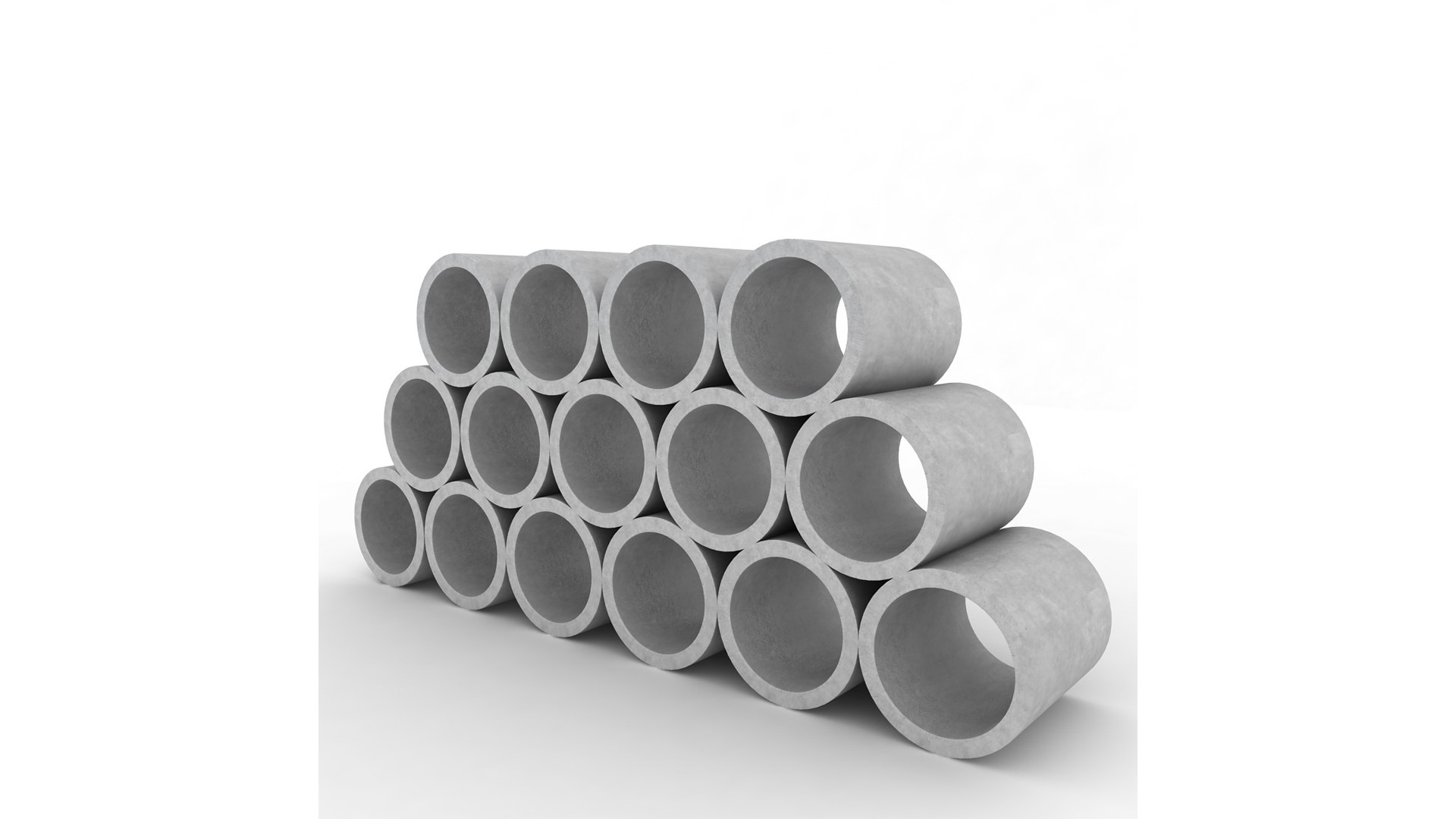 Concrete Pipes Stack 3D model - TurboSquid 2006526