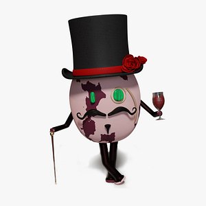 3D model aristocrat cartoon character