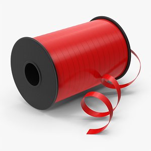 3D Red Curling Ribbon