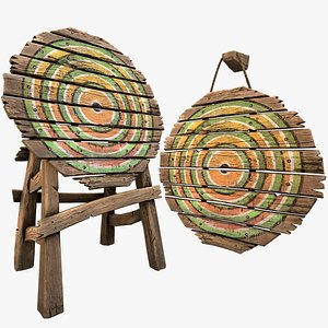 Medieval Wooden Target Barracks Furniture Environment