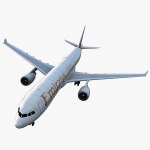 Jet Airliner Airbus A330-300 Emirates 3D Model