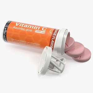 3D Vitamin C Tube Packaging 10 Tabs Open