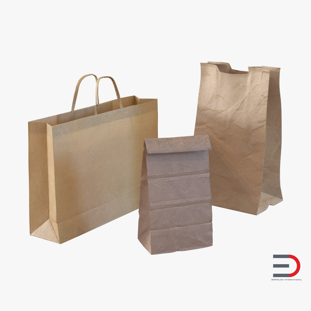 Paper Bags Collection 3D model preview
