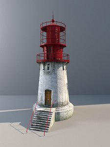 3D  Lighthouse low-poly with LODs and PBR textures
