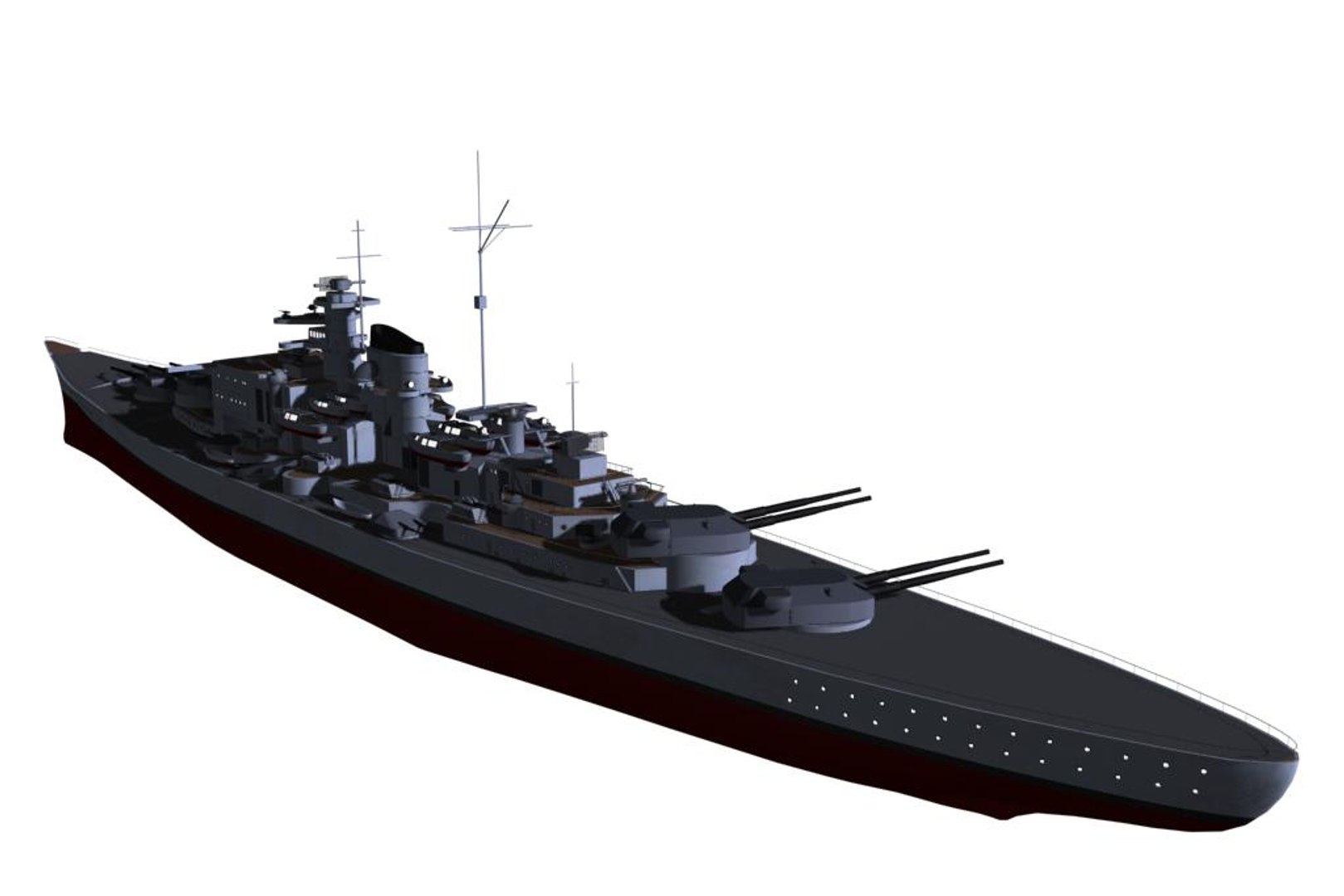 battleship bismarck 3d max