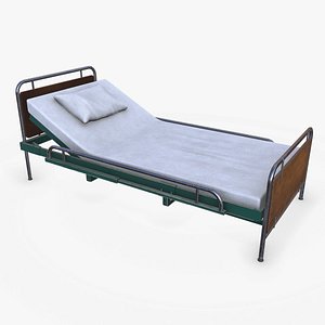 3D Old Hospital Bed low-poly PBR