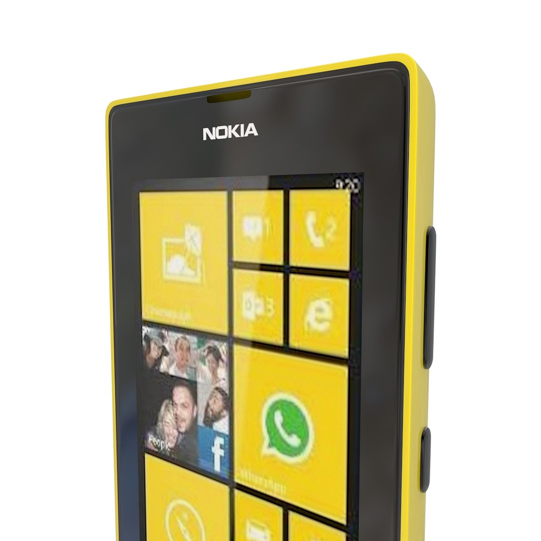 Nokia Lumia 525 Yellow 3d Model, image size:1080x1080