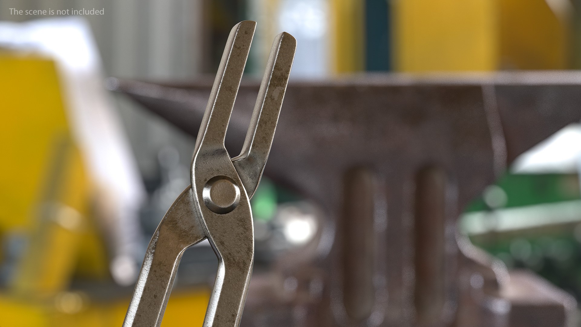 Blacksmith Flat Jaw Tongs 3D model preview