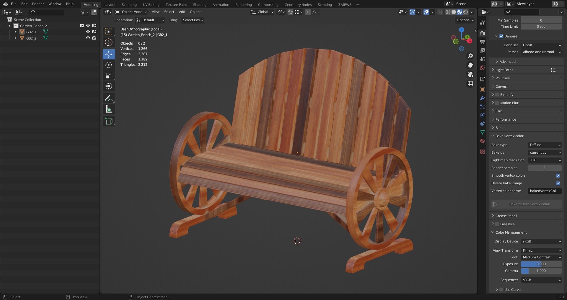 3D Garden Bench 2 Model - TurboSquid 2308197