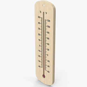 Wooden Wall Thermometer 3D