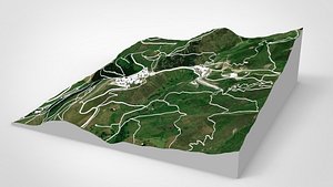 Peyragude ski resort French Pyrenees France 3D