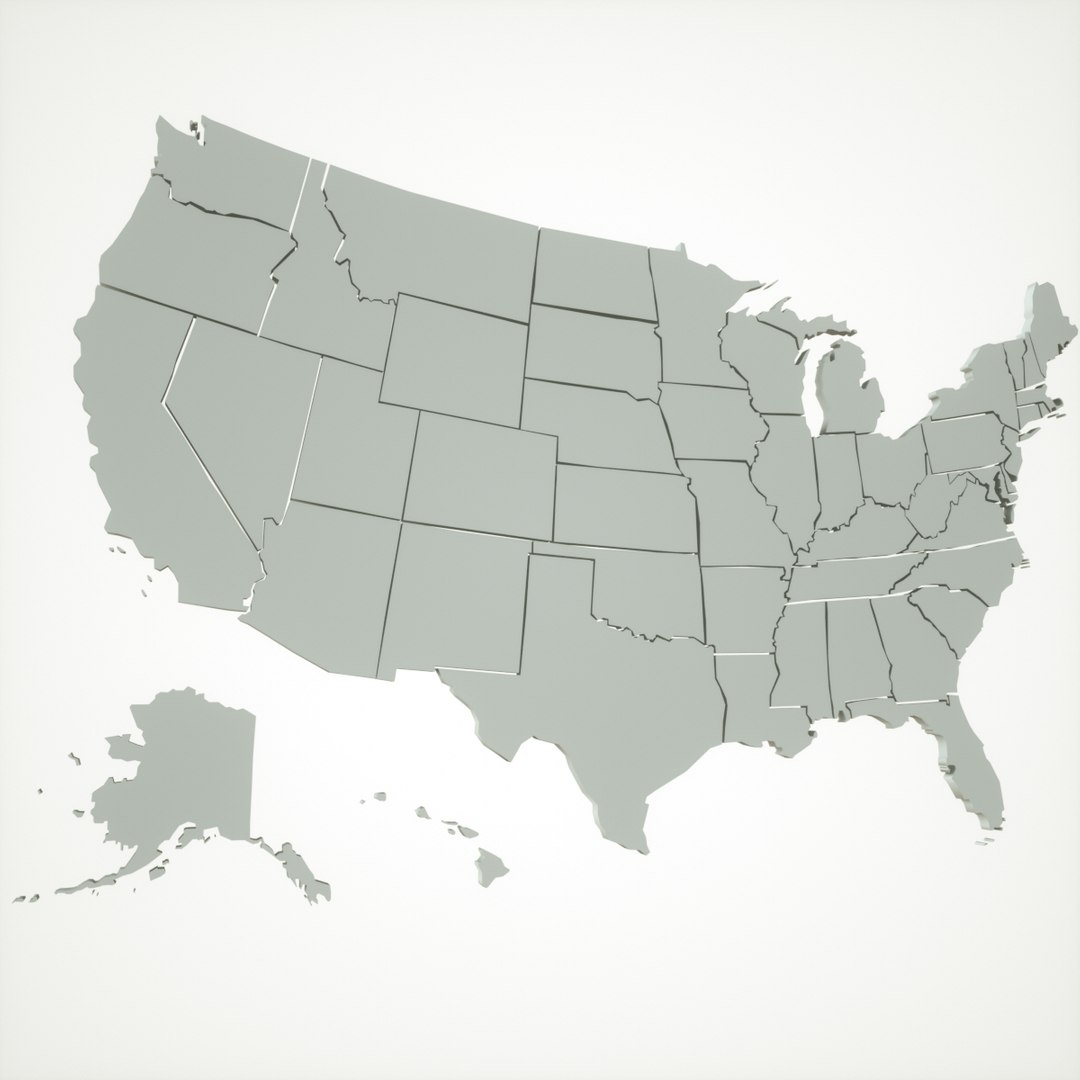 Maps usa states 3D model - TurboSquid 1414709