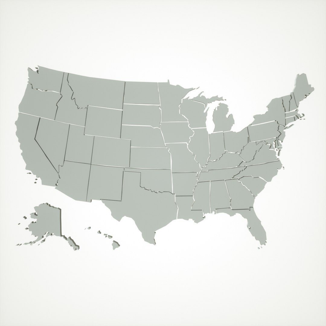 Maps Usa States 3D Model - TurboSquid 1414709