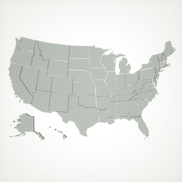United States Map 3D Models for - 1 