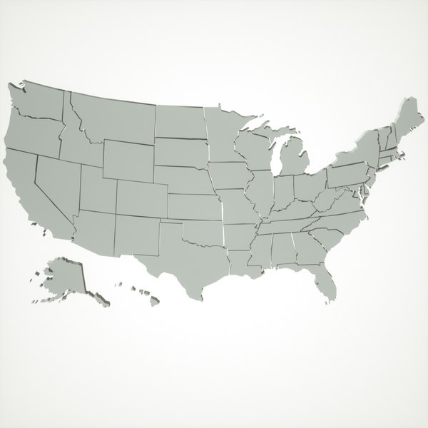 Maps usa states 3D model - TurboSquid 1414709