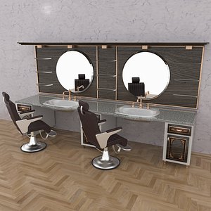 3D Barbershop Counter 8K
