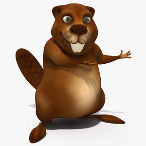 Cartoon Beaver Rigged 3D model