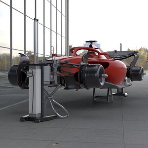 Open Wheels Racing Car Service Mode 3D model