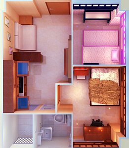3D apartment interior model