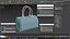 Metallic Colored Handbag with Red Handles 3D model