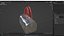 Metallic Colored Handbag with Red Handles 3D model