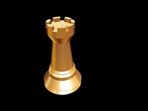 3D wooden chess rook - TurboSquid 1344676