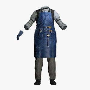 Vintage Craftsman Apron Outfit - Blacksmith Artisan Uniform
