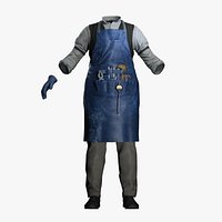 Vintage Craftsman Apron Outfit - Blacksmith  Artisan Uniform