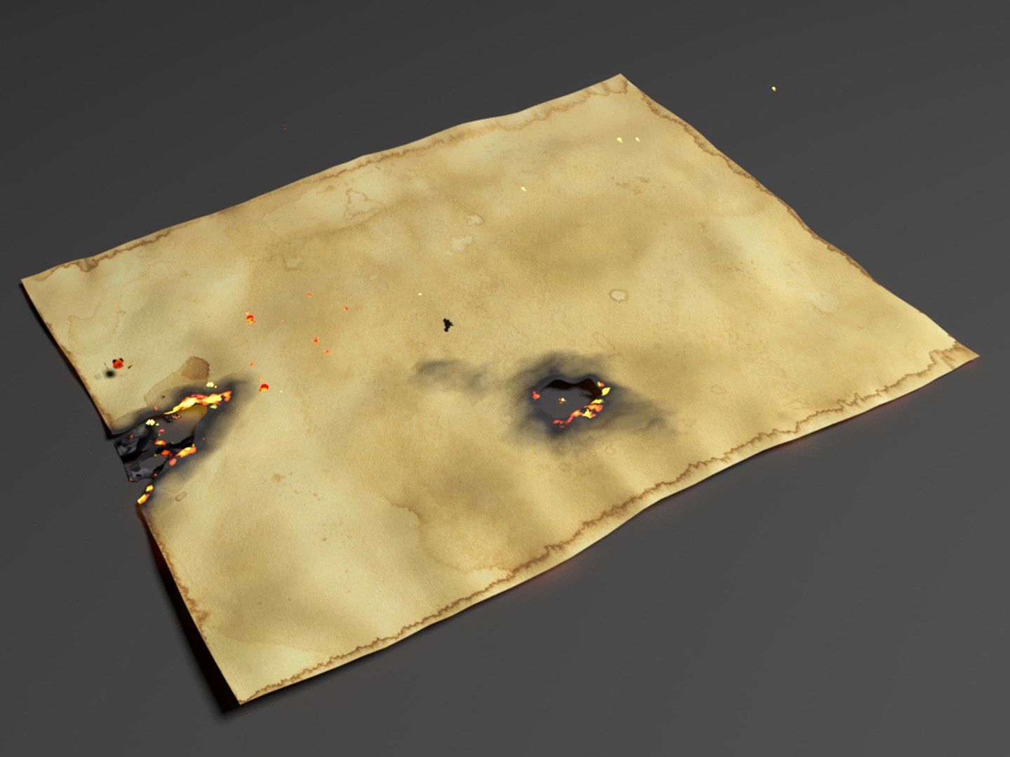 Animation Burning Paper 3D Model - TurboSquid 1403701