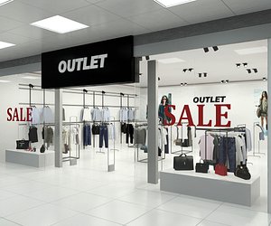 Fashion Store Outlet interior scene Render