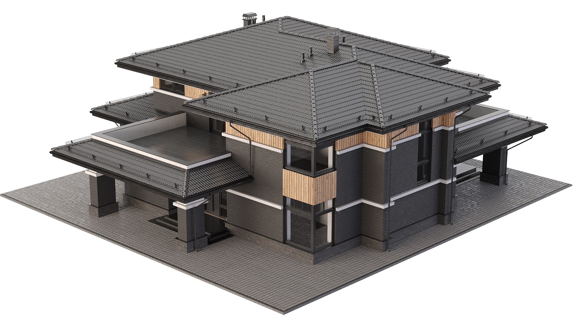 3D Two-storey Cottage With Metal Roofing - TurboSquid 2368725