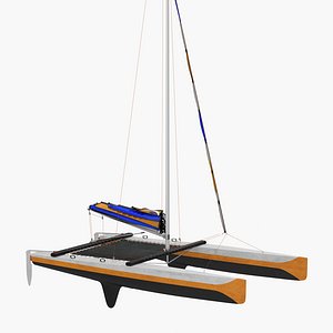 Small Sail Catamaran Generic 3D Model