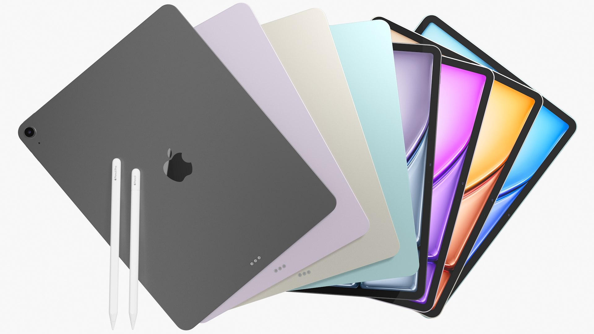 3D Apple iPad Air 13 2026 WiFi and Cellular with Pencils All Colors model https://p.turbosquid.com/ts-thumb/hH/74kLyC/BG/alll/jpg/1773646806/1920x1080/fit_q87/4a2ddcbd401bc1176e612ad2520e72db96005d0f/alll.jpg