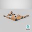 Set di elementi modulari per rampe da skatepark, pronto per il gioco.