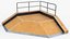 Set di elementi modulari per rampe da skatepark, pronto per il gioco.