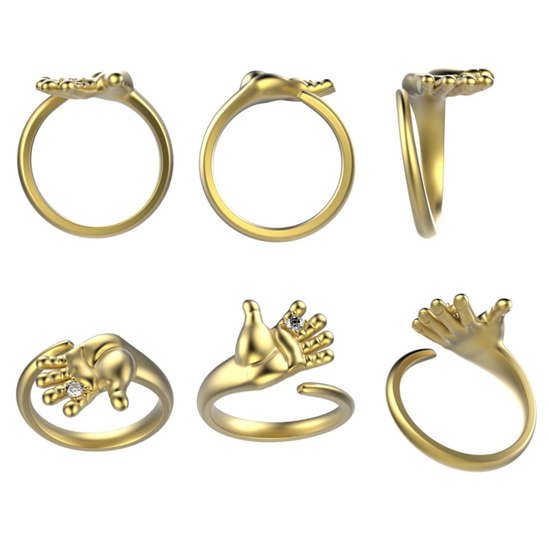 Print Hand Shaped Ring 3d Obj