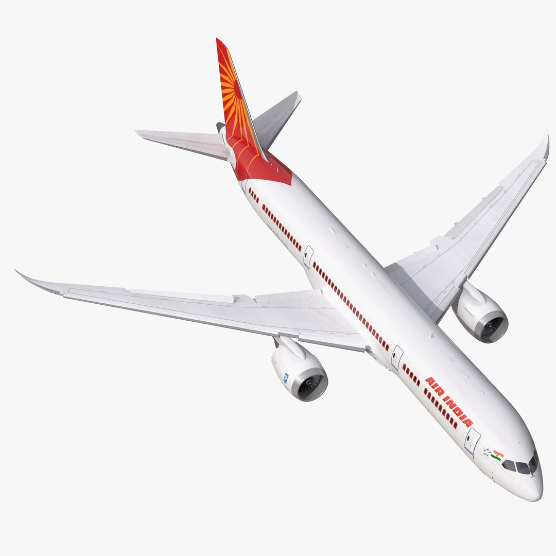 Boeing 787-9 Air India Rigged 3D model preview