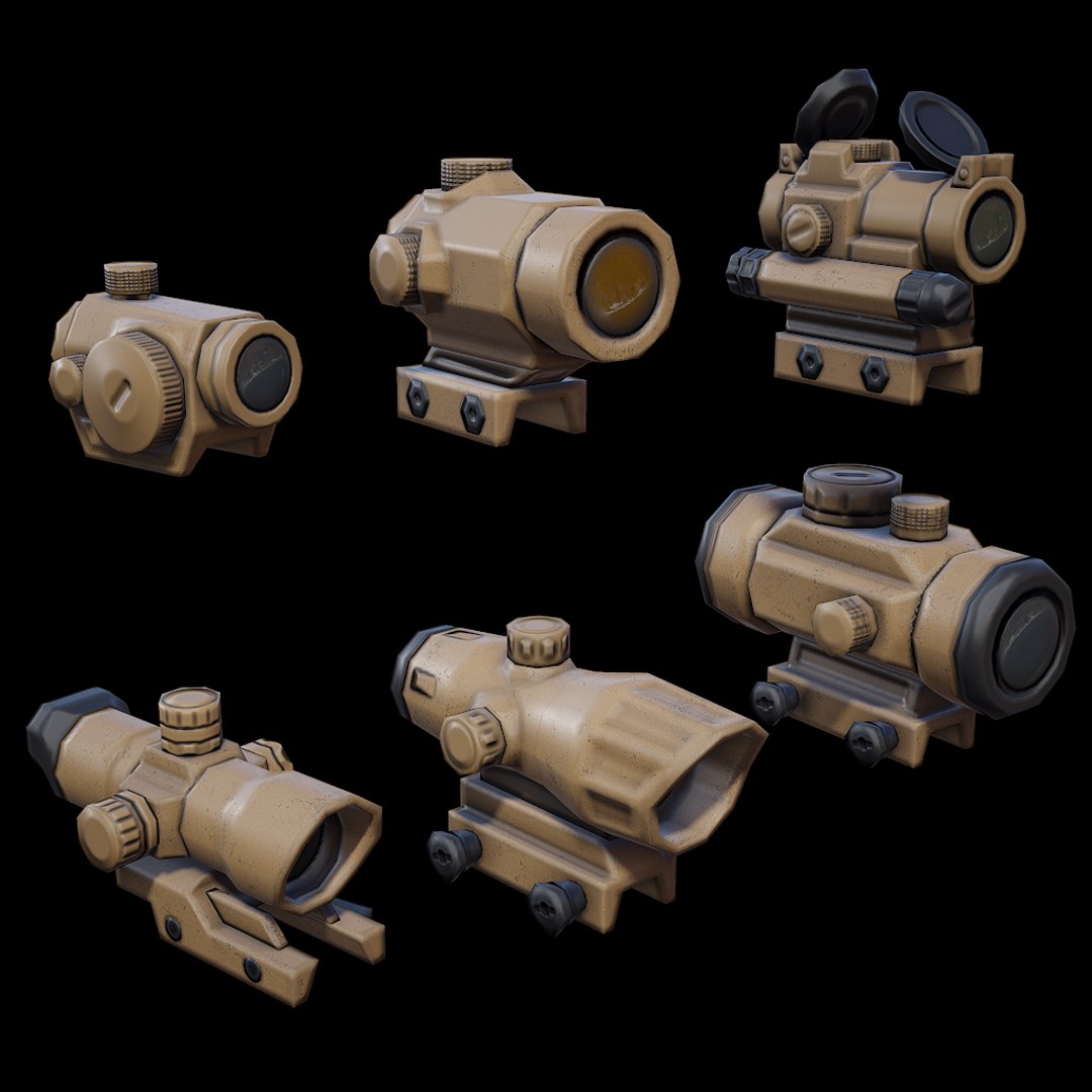 SCOPE PACK 01 DESERT 3D Model - TurboSquid 1792159