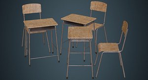 School Desk And Chair 1B