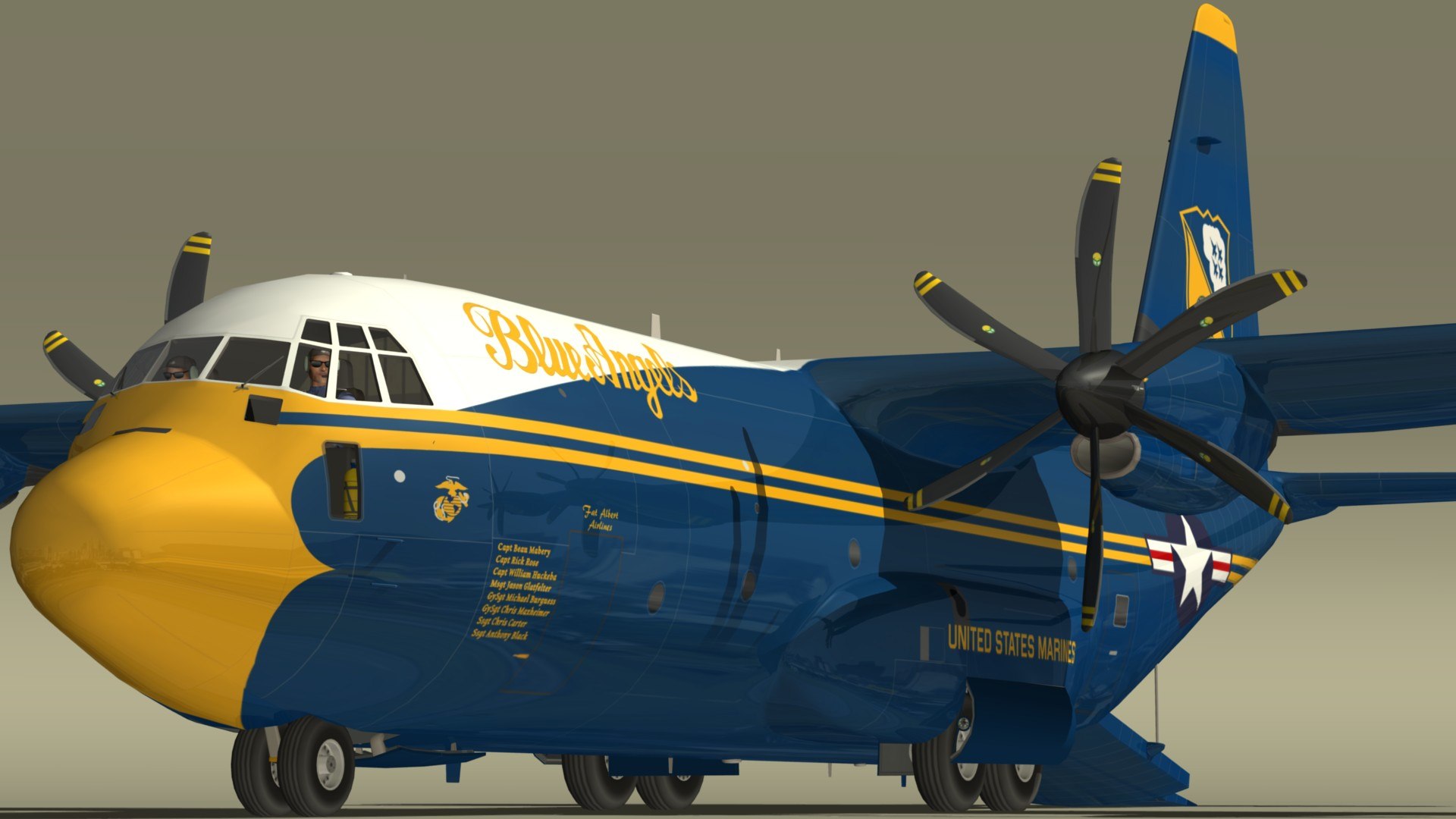 Hercules C130 Blue Angels 3D Model - TurboSquid 1862502