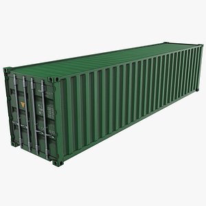 40ft Shipping Container - Green 3D model