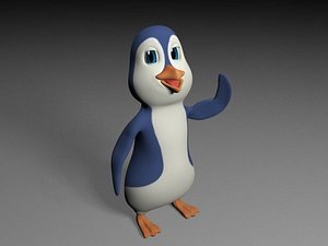 rigged cartoon penguin animate 3D